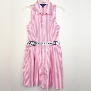 Girl’s Ralph Lauren Button Front Sleeveless Dress